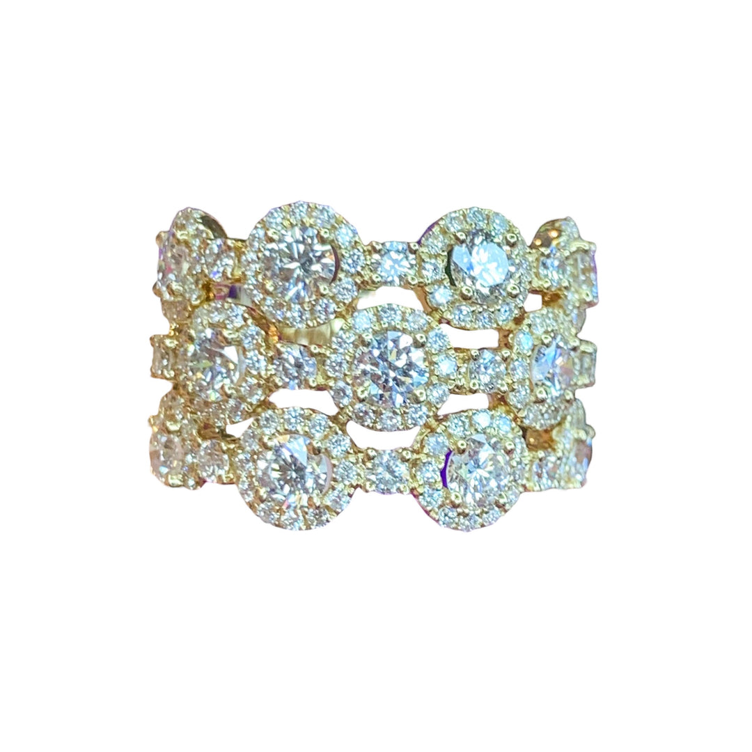 14k Yellow Gold Modern Diamond Fashion Rings