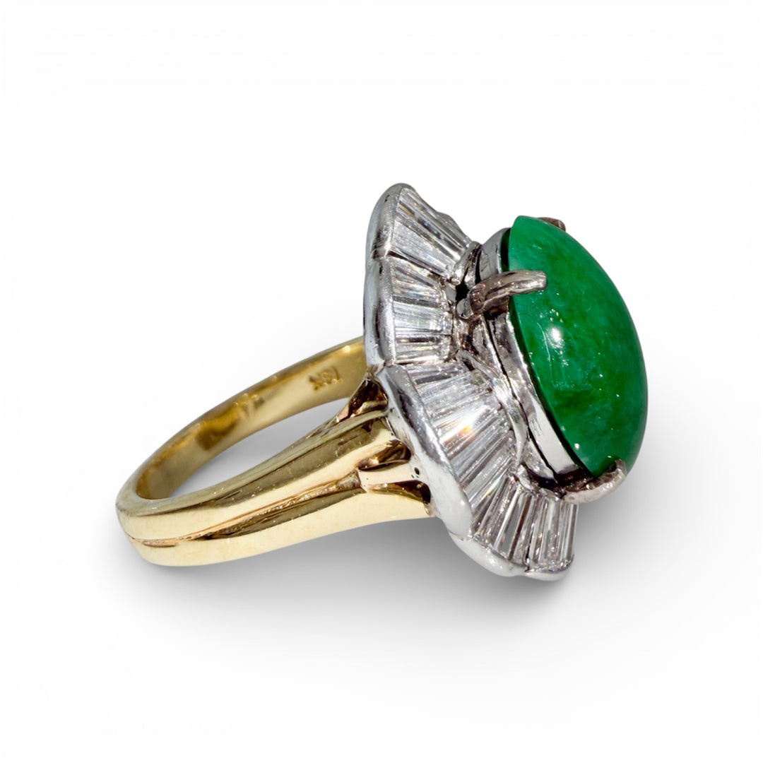 18k/Plat Two Tone Jade Estate Ring