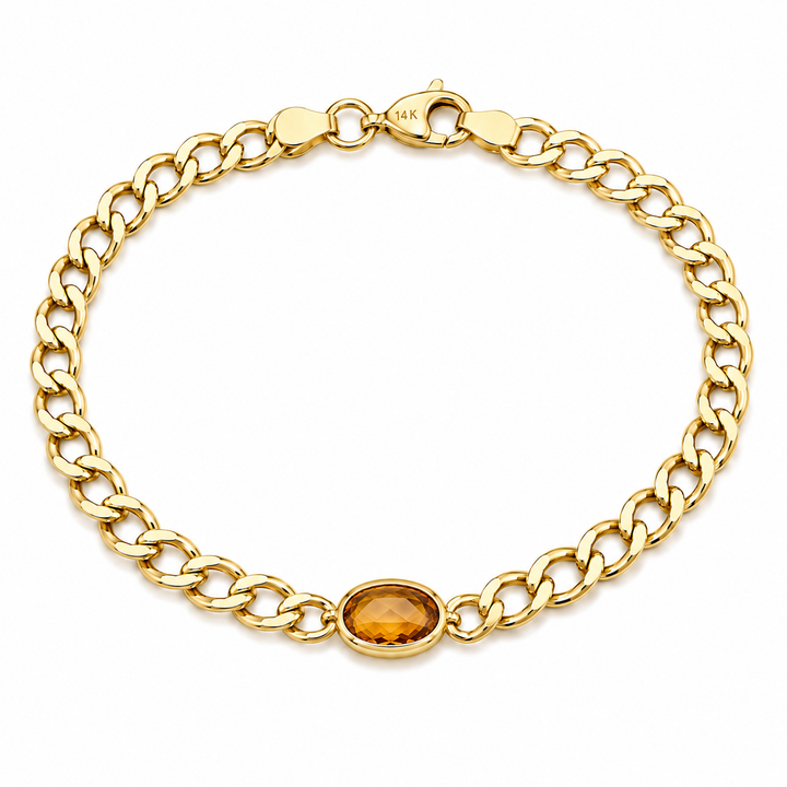 14k Yellow Gold Citrine Bracelet