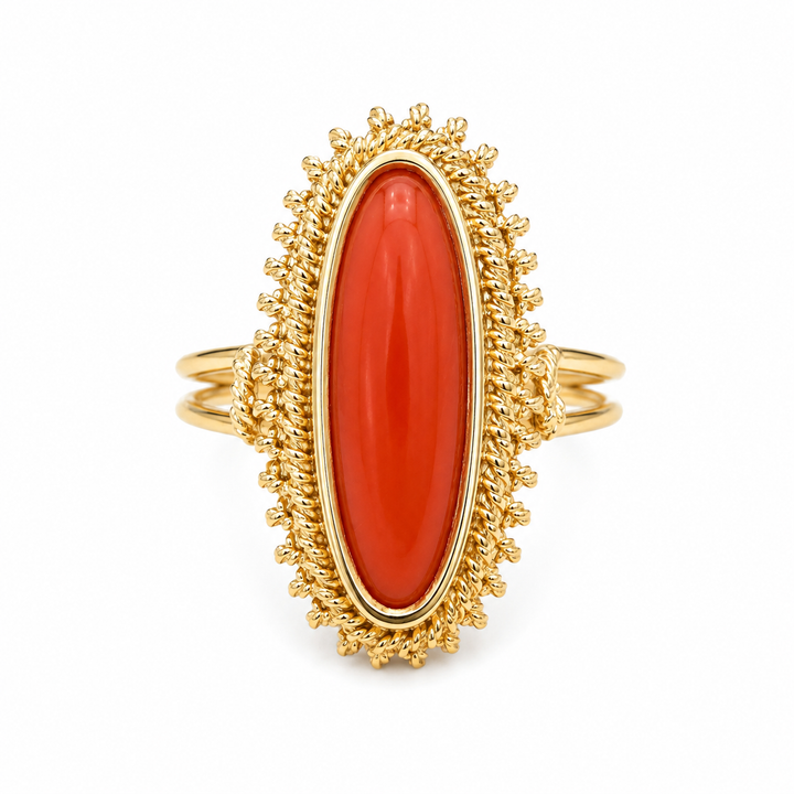 18k Yellow Coral Estate Ring