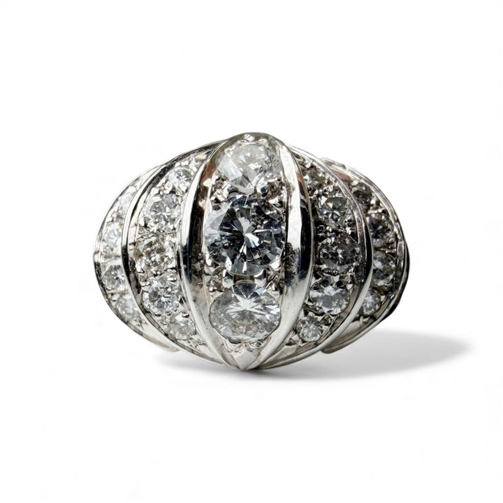 14k White Gold Vintage Diamond Estate Ring
