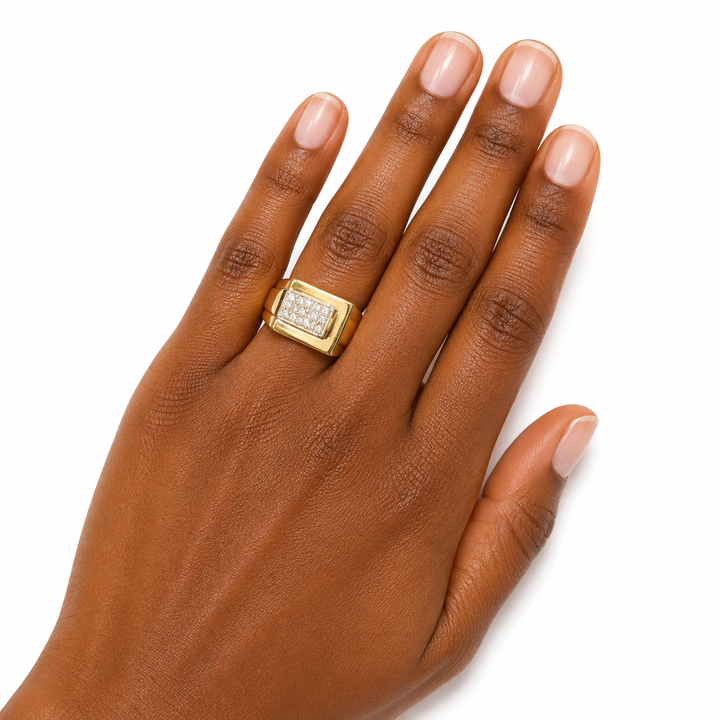 18k Two Tone Contemporary Estate Ring