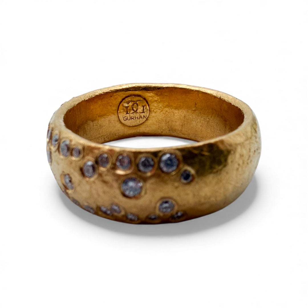 24k Yellow Gold Lab Diamond Estate Ring