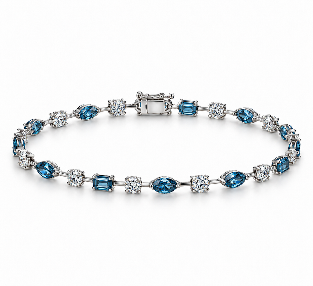 14k White Lab Grown Diamond Bracelet 7.69 cttw