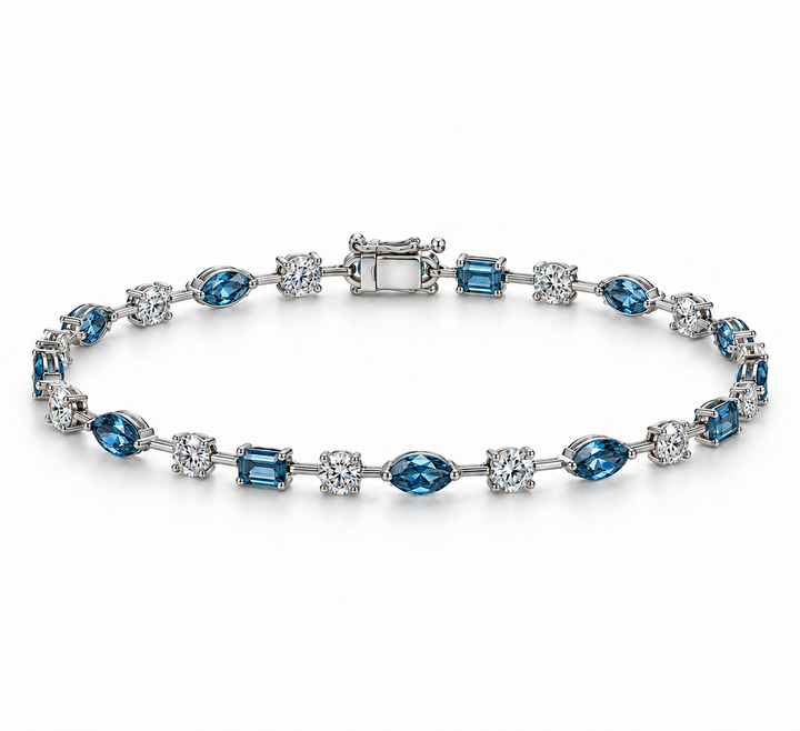 14k White Lab Grown Diamond Bracelet 7.69 cttw