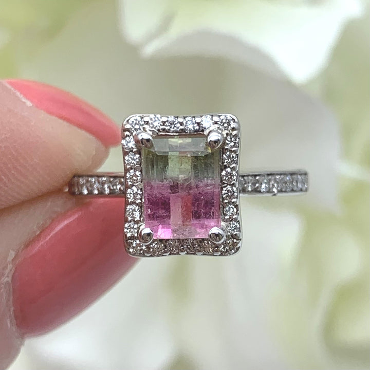 14k White Gold Tourmaline Gemstone Ring