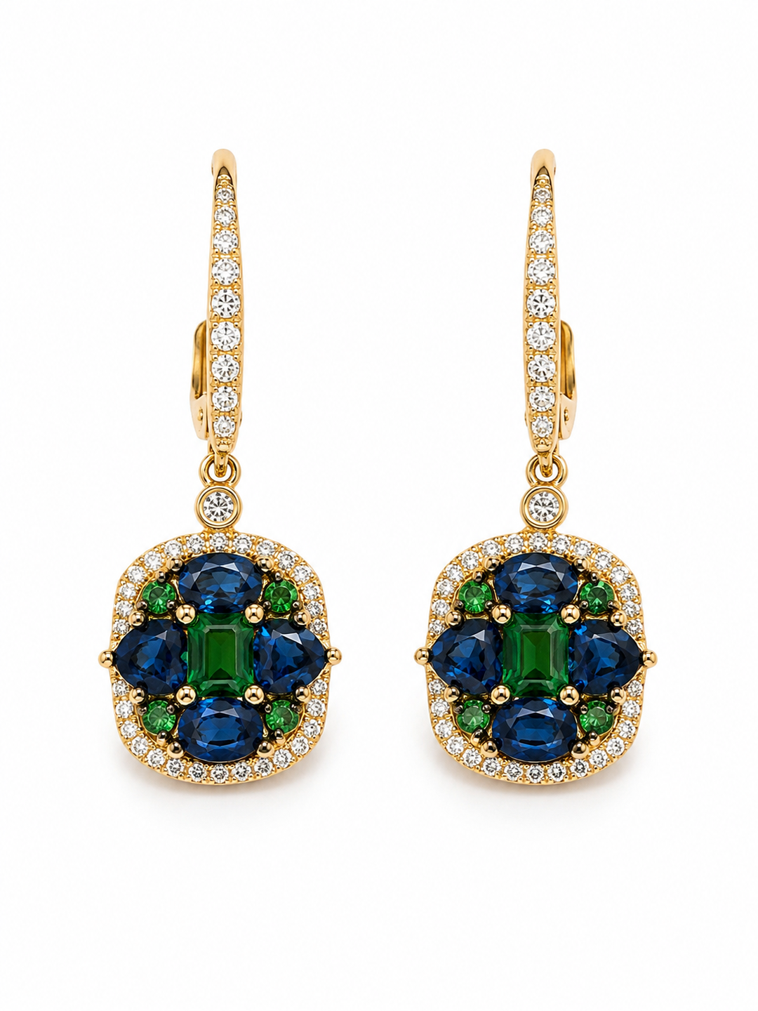 14k Drop Garnets Earrings