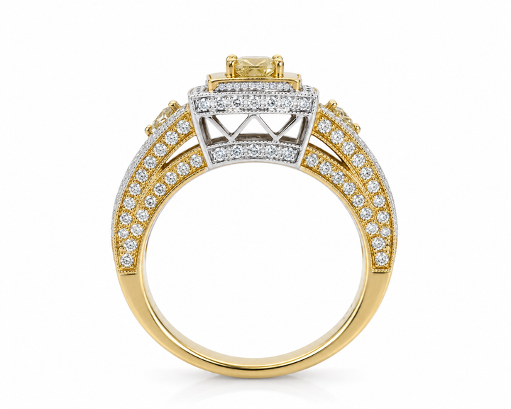 18k Two Tone Anniversary Estate Ring