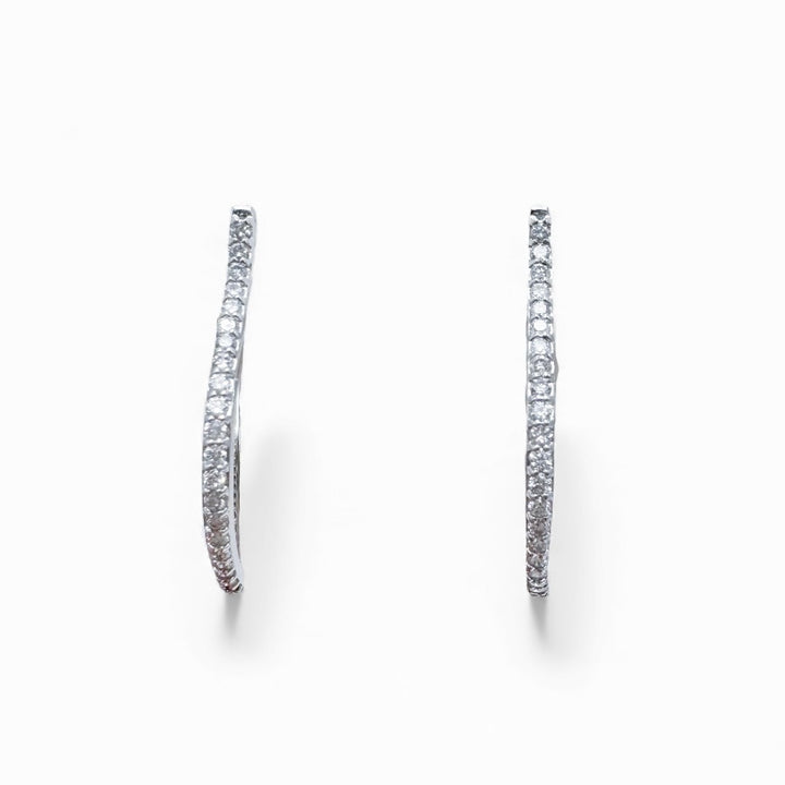 14k White Gold Diamond Estate Earrings