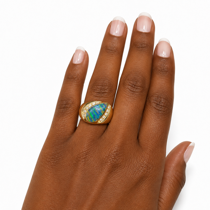 14k Yellow Opal Estate Ring