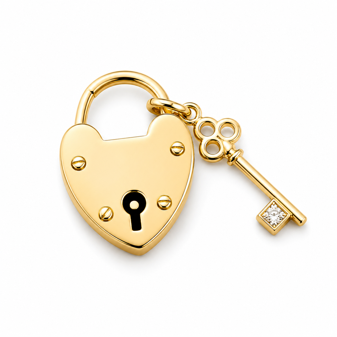 14k Yellow Lock &amp; Key Estate Charm