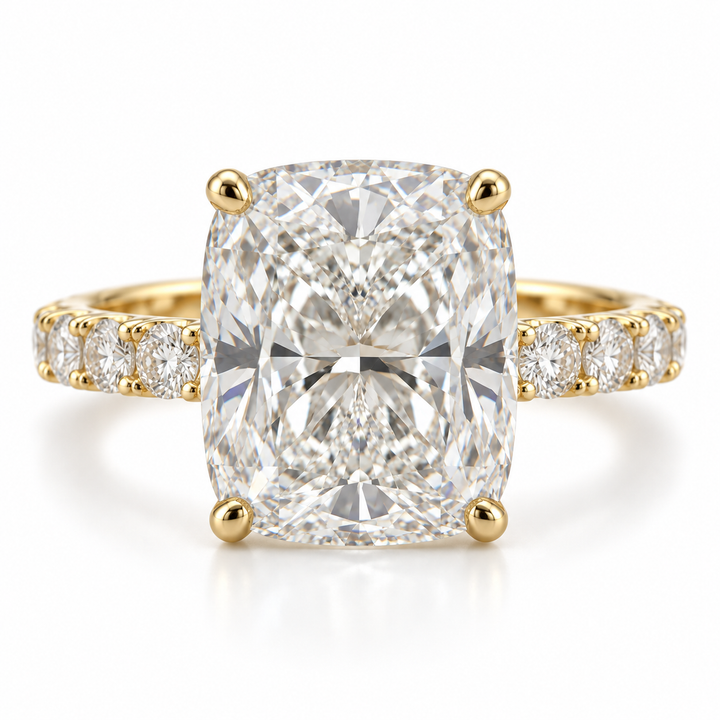 4.02ct D VS1 Cushion Lab Diamond Engagement Ring