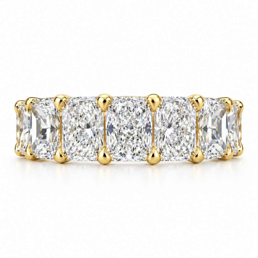 14k Yellow Radiant Lab Grown Diamond Wedding Band
