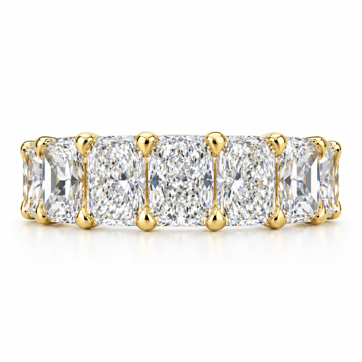 14k Yellow Radiant Lab Grown Diamond Wedding Band