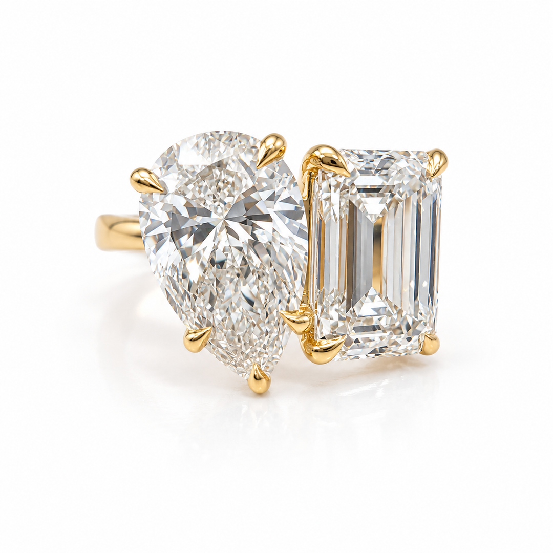 14k Yellow Toi Et Moi Lab Grown Diamond Engagement Ring