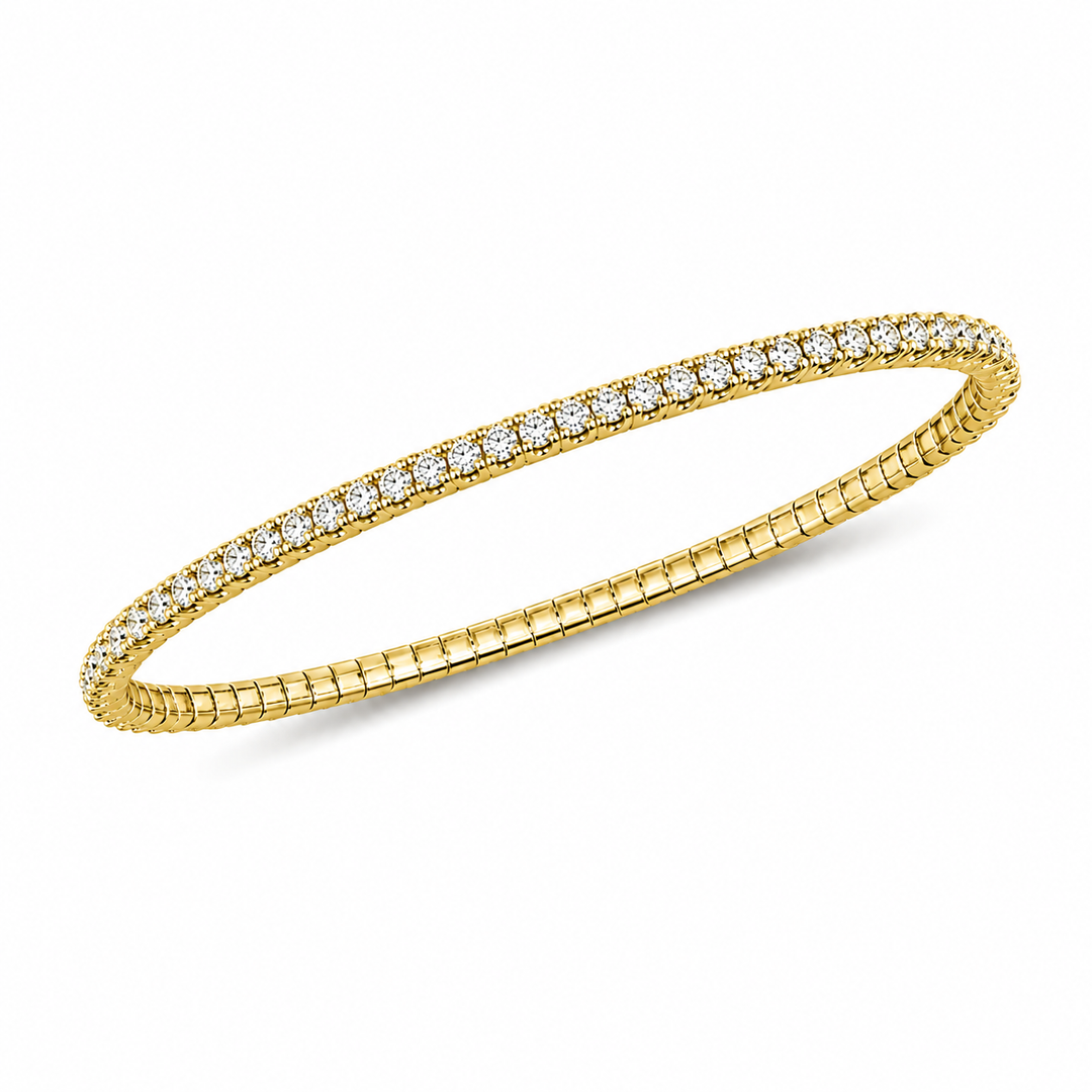 14k Yellow Gold Tennis Diamond Bracelet