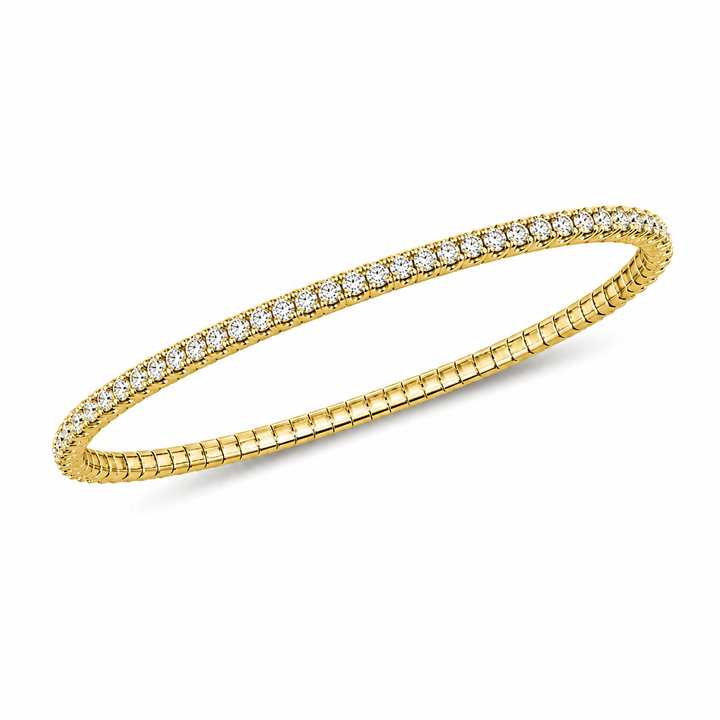 14k Yellow Gold Tennis Diamond Bracelet