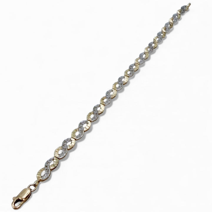 14k Two Tone Infinity Estate Bracelet