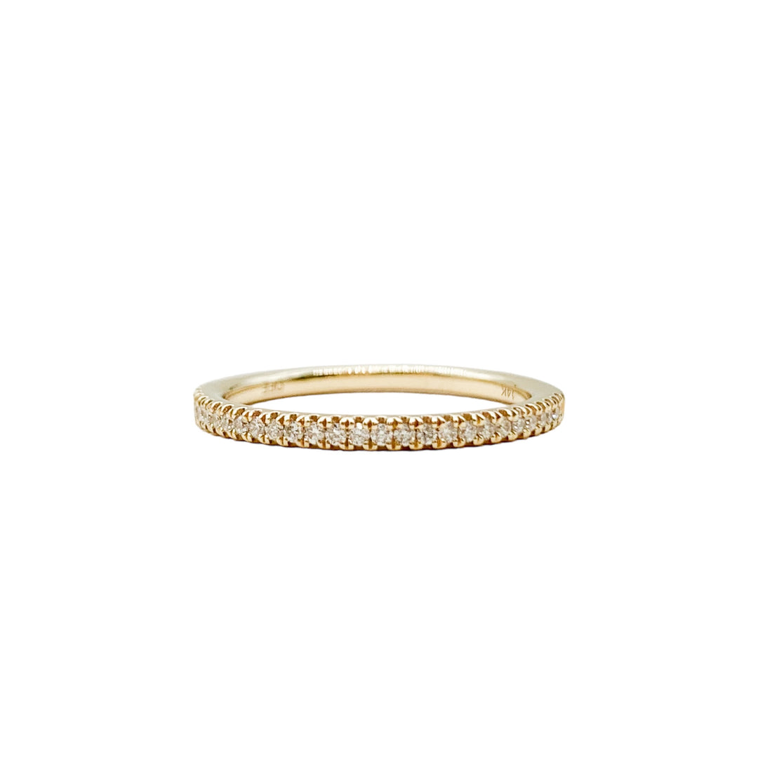 14k Yellow Gold Prong Set 0.20ctw Round Diamond Wedding Band