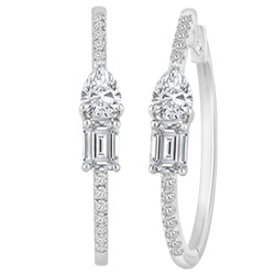 14k White Gold Lab Grown Diamond Earrings 1.25 cttw
