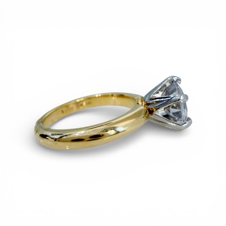 18k/Plat Two Tone 6 Prong Estate Ring