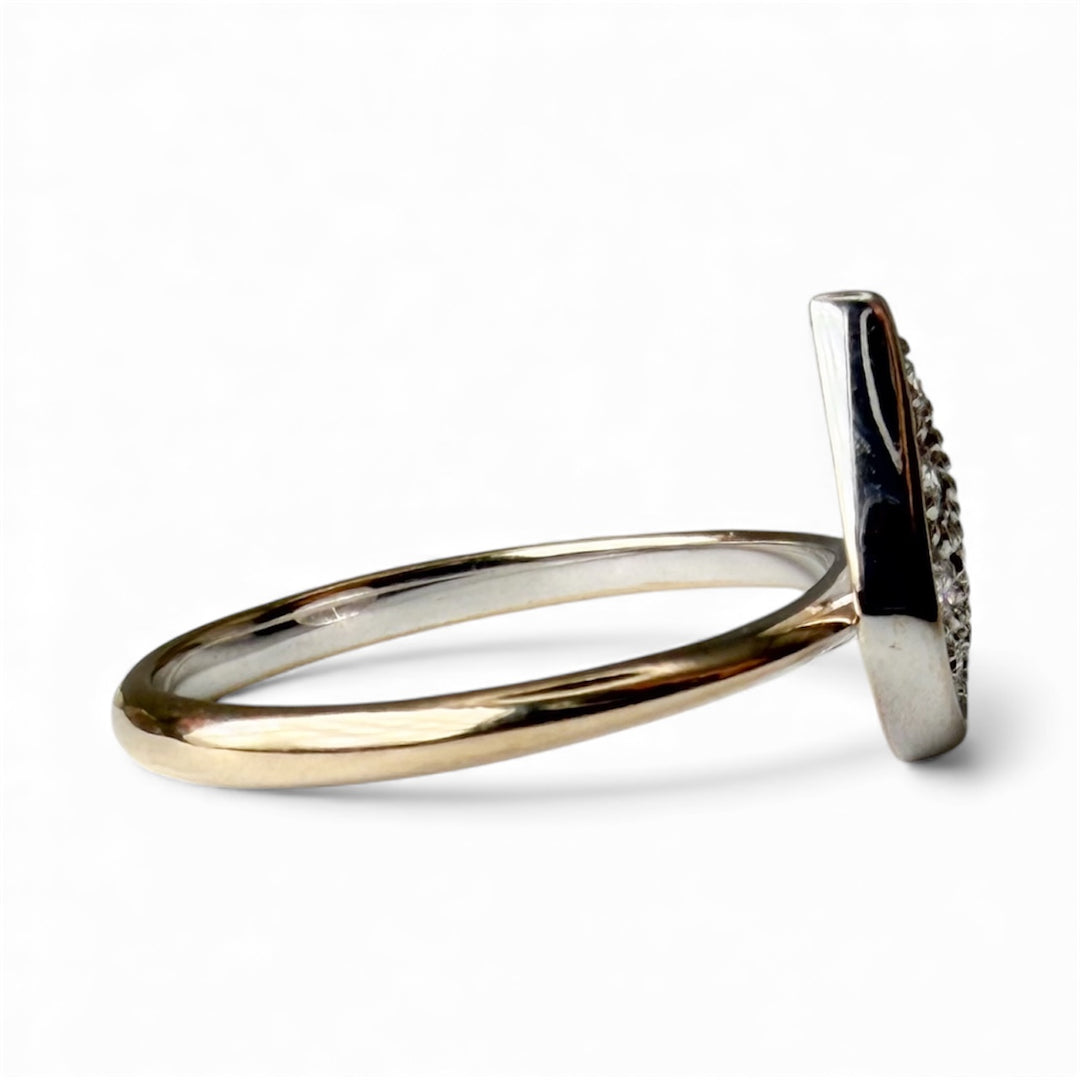 14k White Gold Cluster Estate Ring