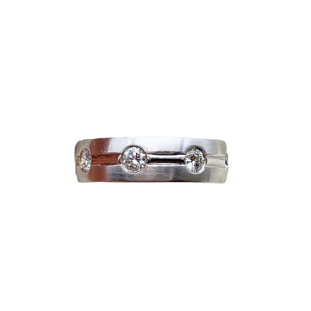 14k White Gold Diamond Wedding Band