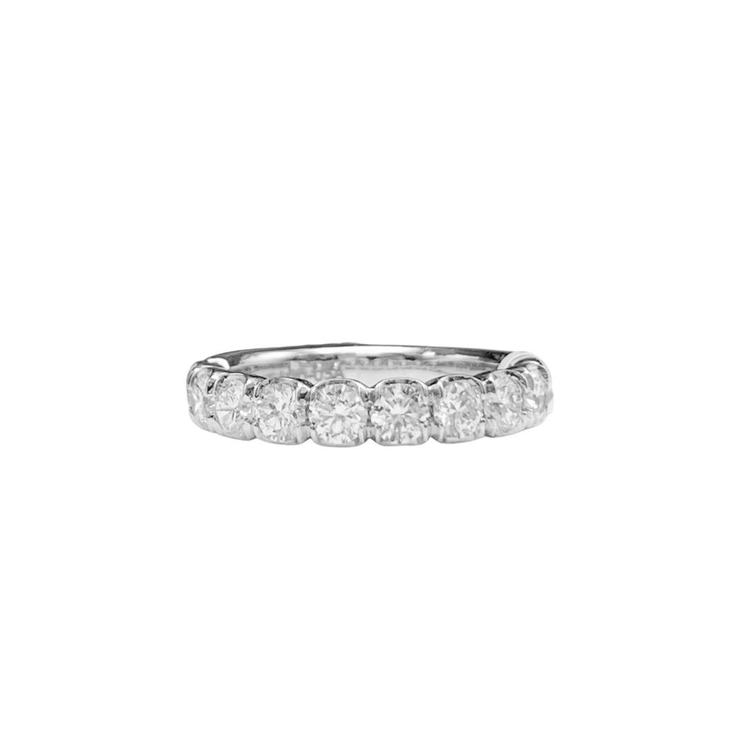 Platinum White Gold Shared Prong 1.05ctw Round Lab Grown Diamond Wedding Band