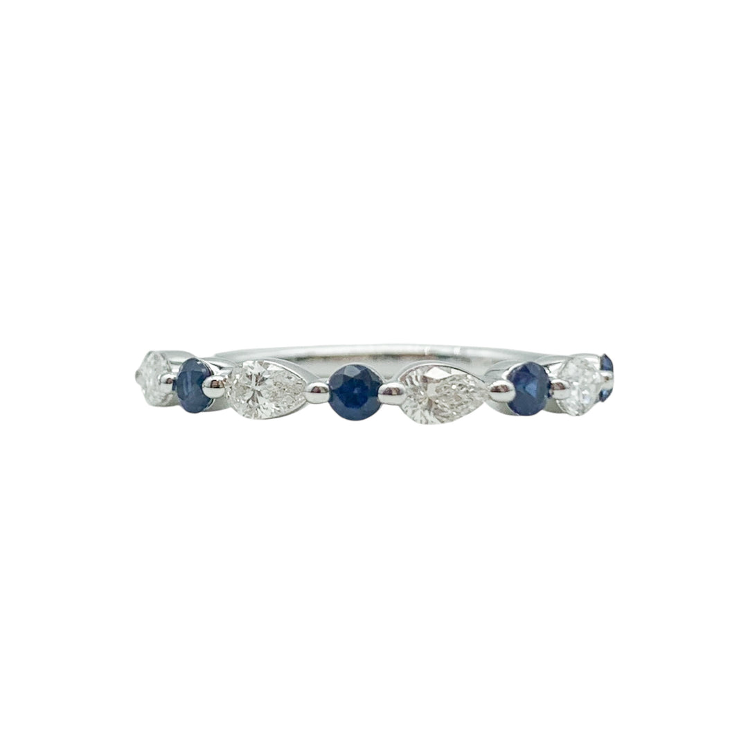 14k White Gold Prong Set 0.45ctw Round Diamond Wedding Band