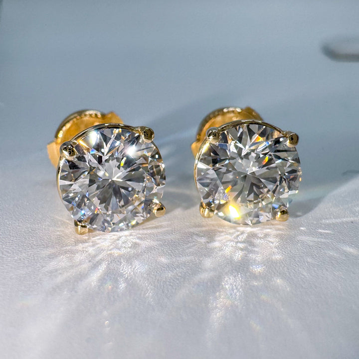 14k Yellow Gold Lab Grown Diamond Earrings 4.12cttw