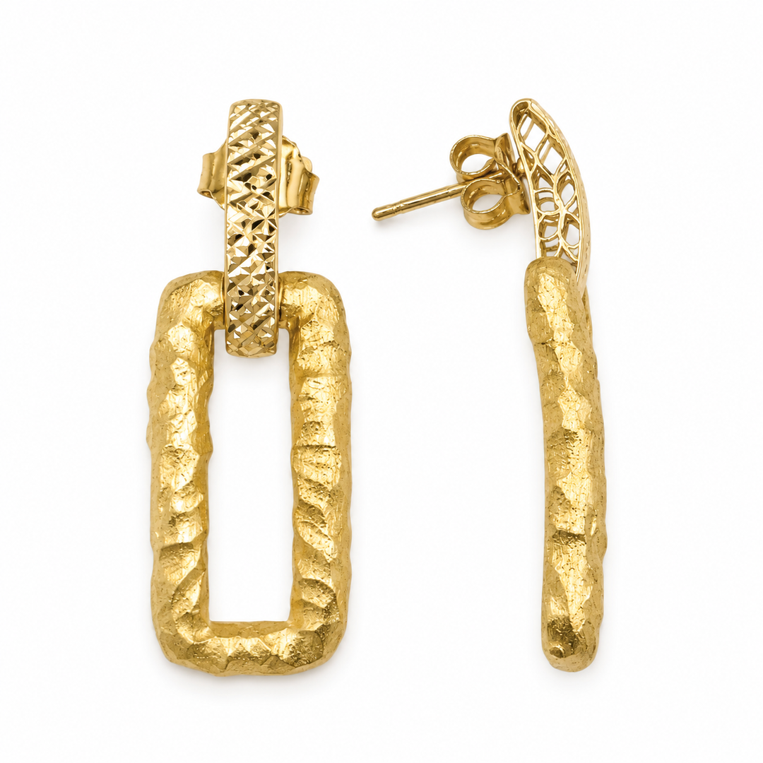 14k Yellow Gold Drop Earrings