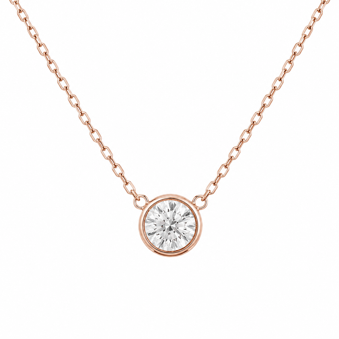 14k Rose Diamond Necklace