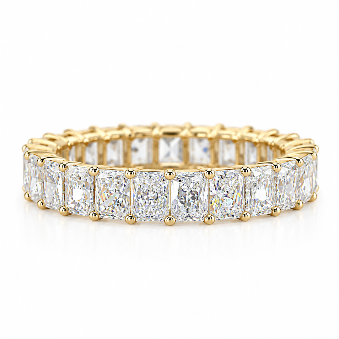 14k Yellow Eternity 2.67ctw Radiant Lab Grown Diamond Wedding Band
