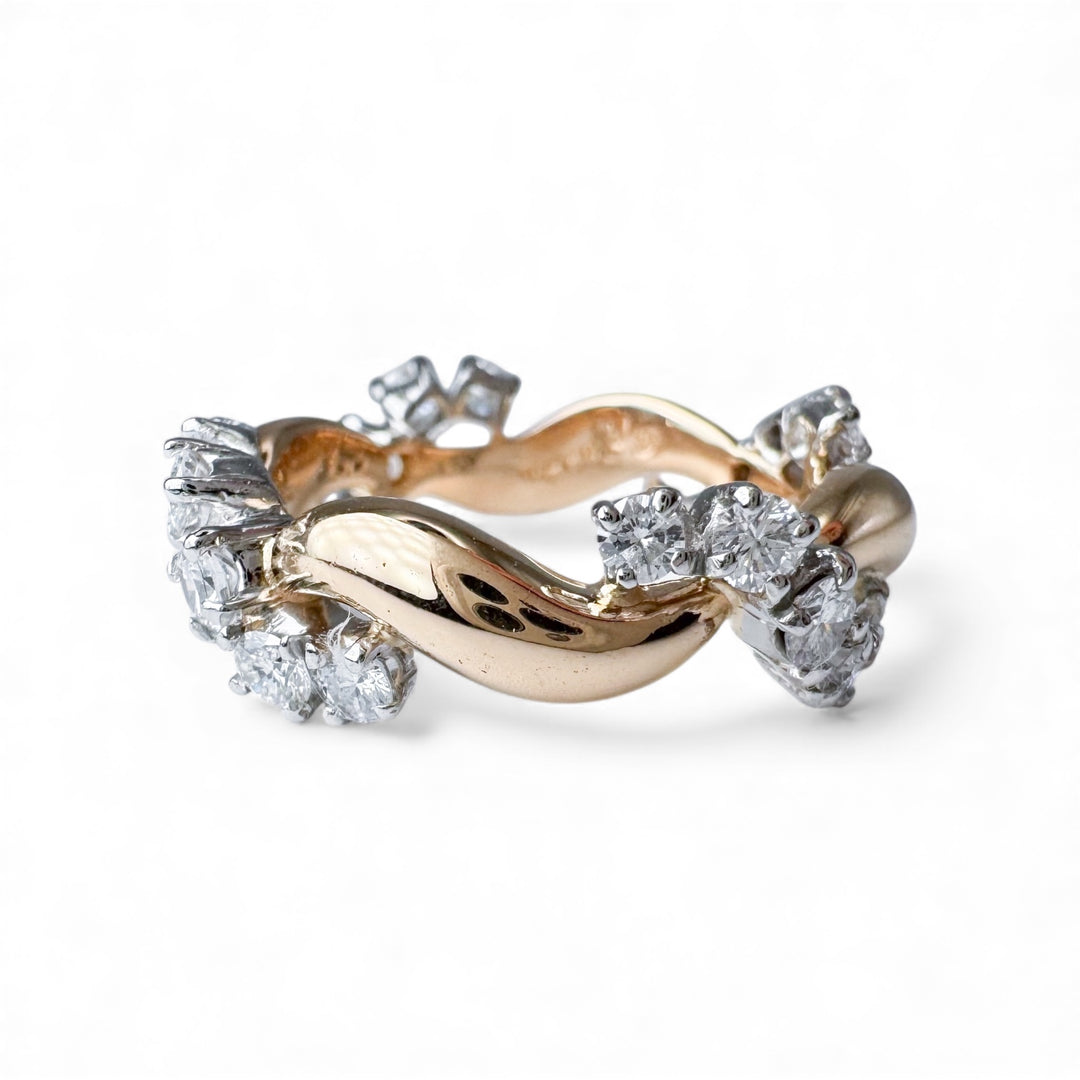 18k/Plat Two Tone Eternity Estate Ring