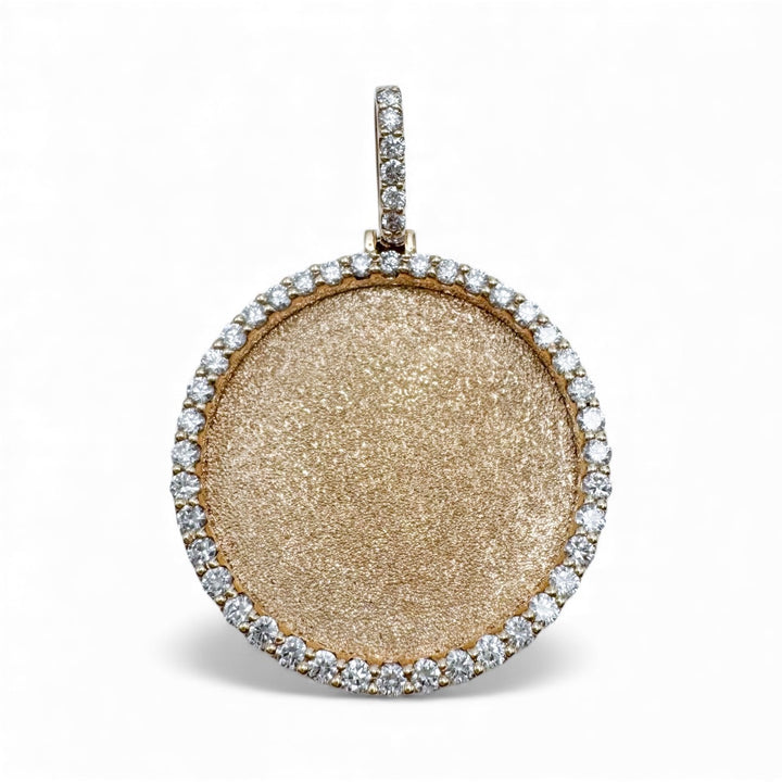 14k Yellow Gold Circle Lab Grown Diamond Pendant