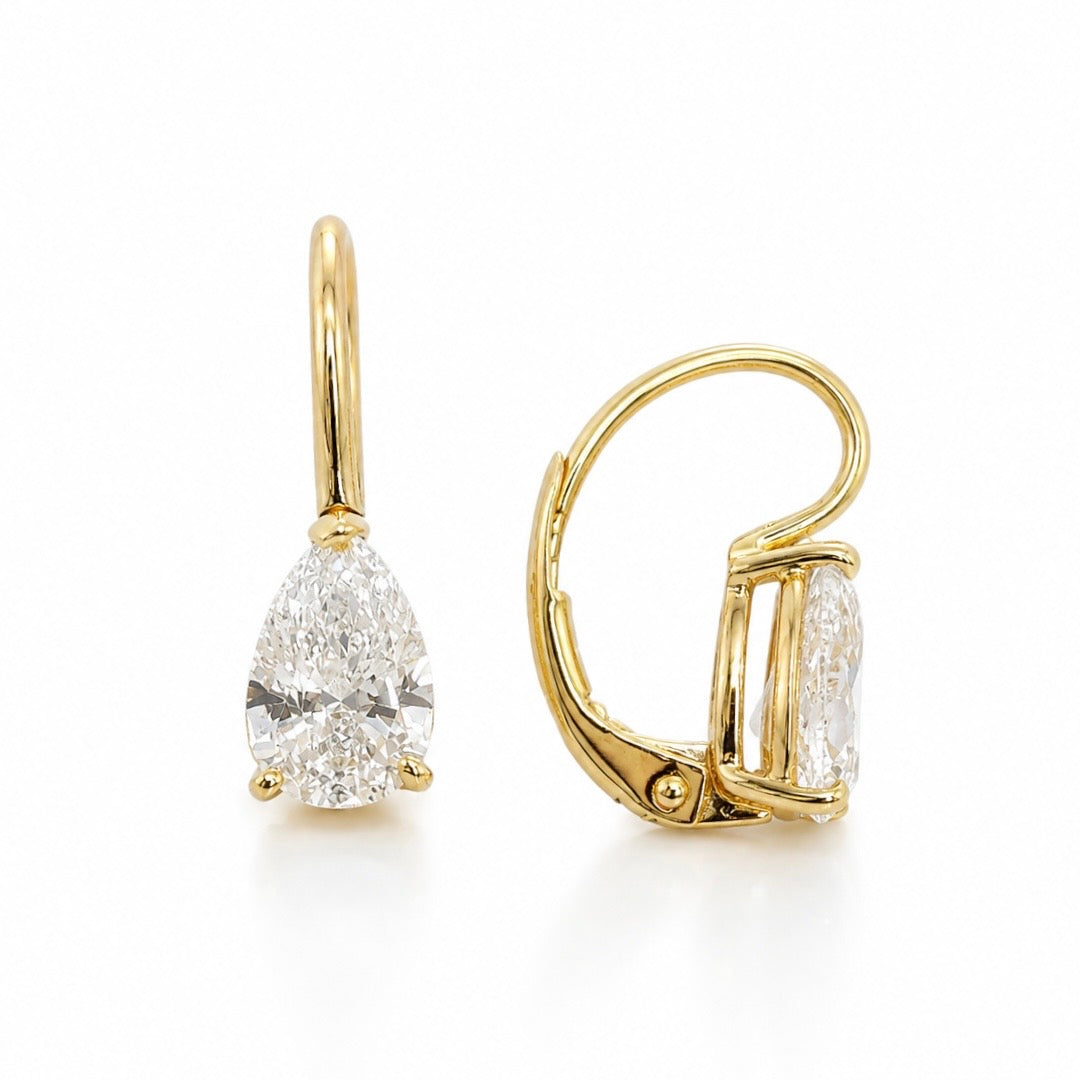 14k Yellow Lab Grown Diamond Earrings 2.03 cttw