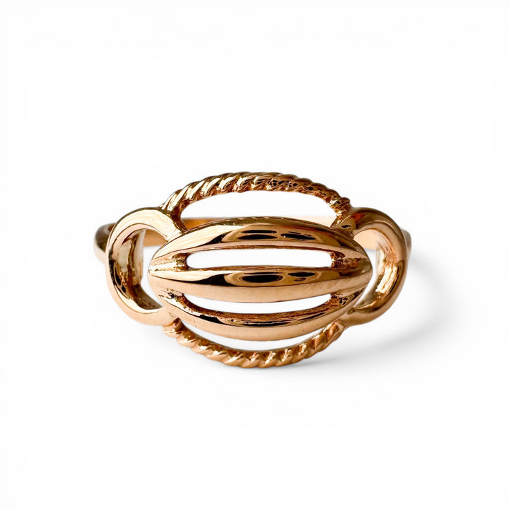 14k Yellow Gold Geometric Estate Ring