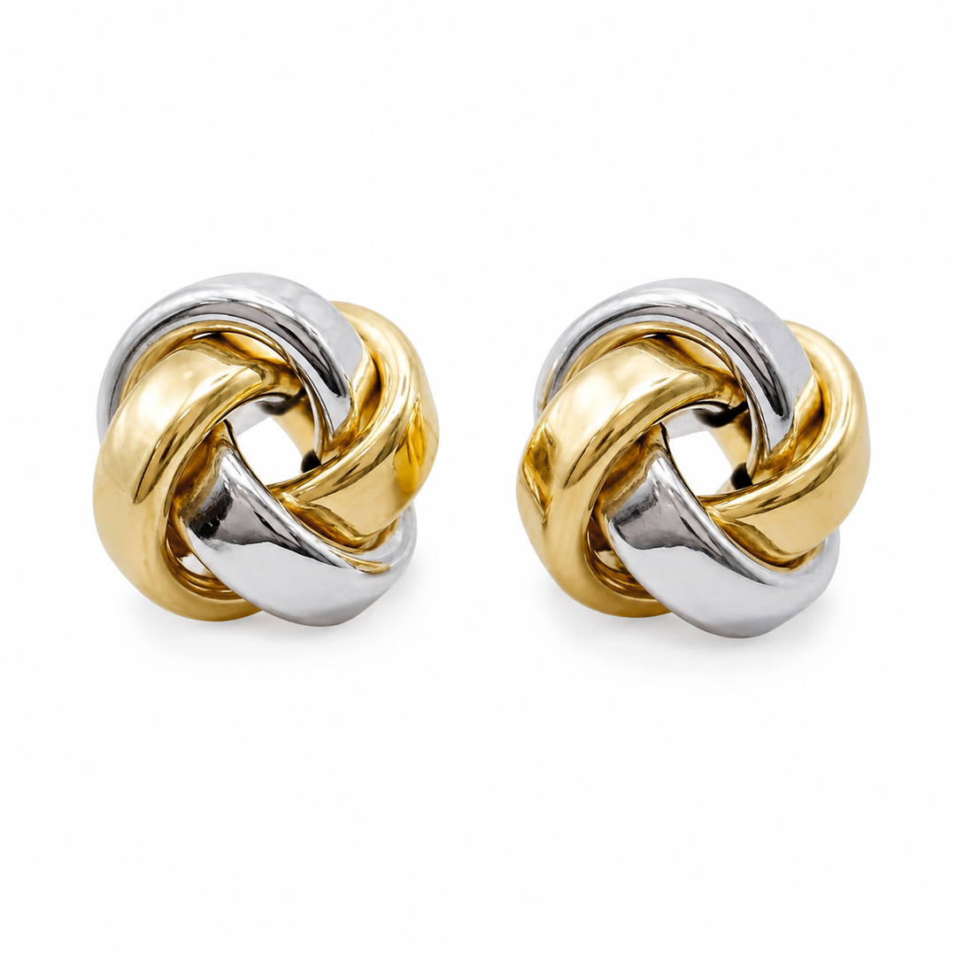 14k Tri-Color Stud Earrings