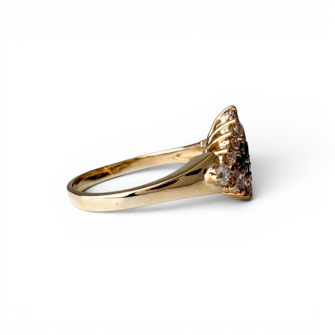 14k Yellow Gold Emerald Estate Ring