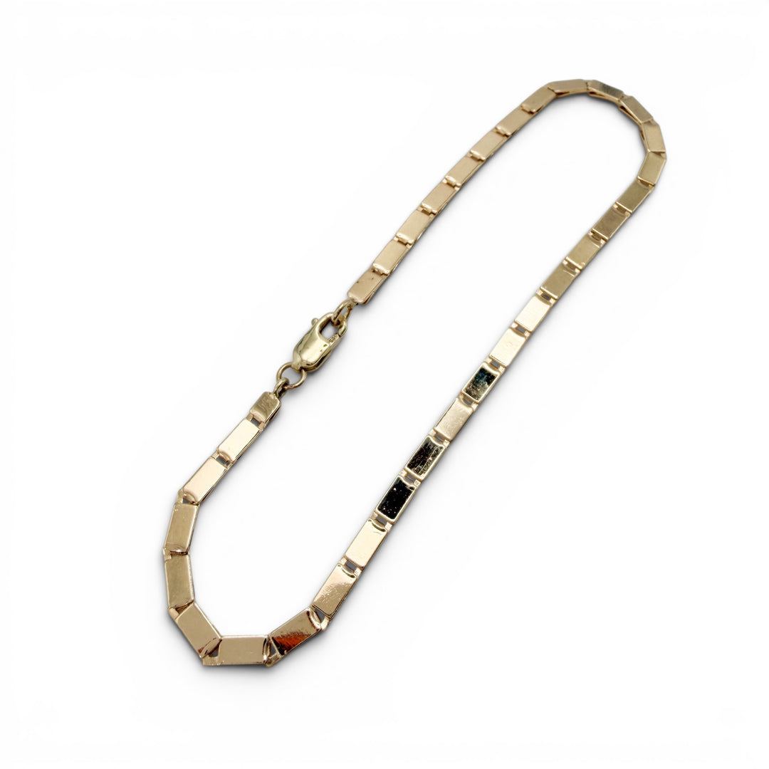 14k Yellow Gold Flat Link Estate Bracelet
