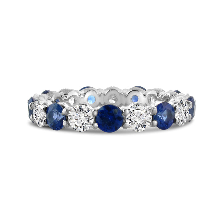 Platinum Sapphire & Diamond Eternity Band