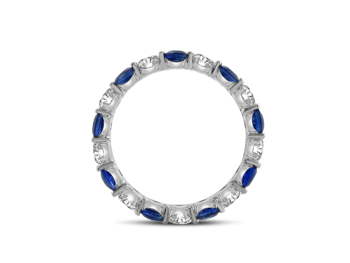Platinum Sapphire & Diamond Eternity Band