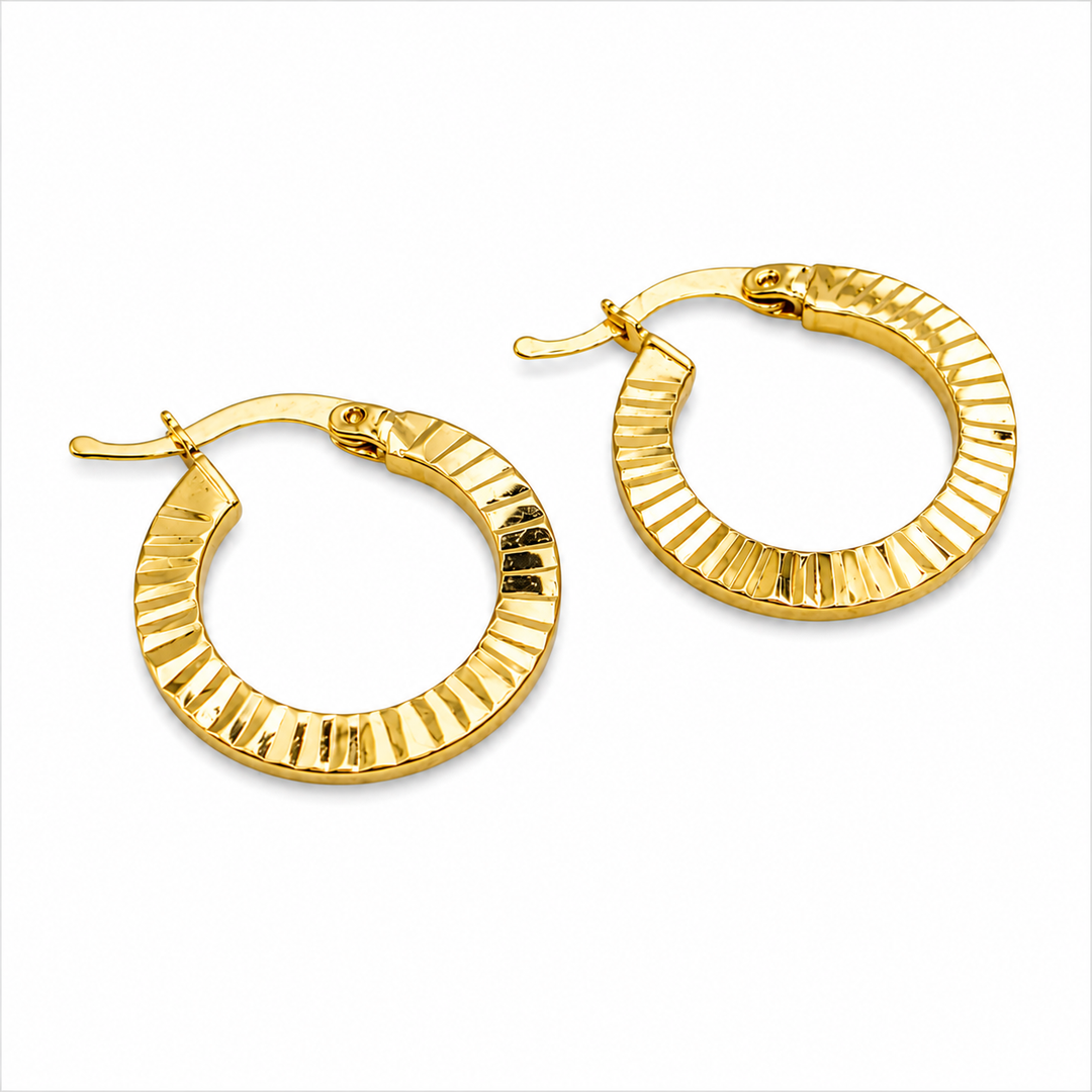 14k Yellow Gold Medium Hoop Earrings