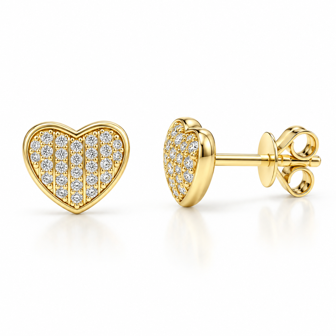 14k Yellow Stud Diamond Earrings 0.18 cttw