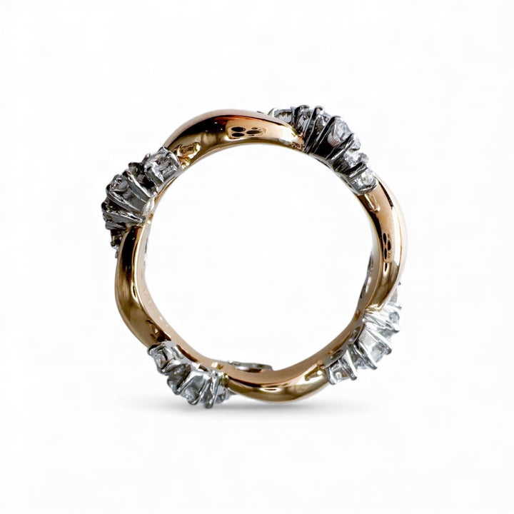 18k/Plat Two Tone Eternity Estate Ring