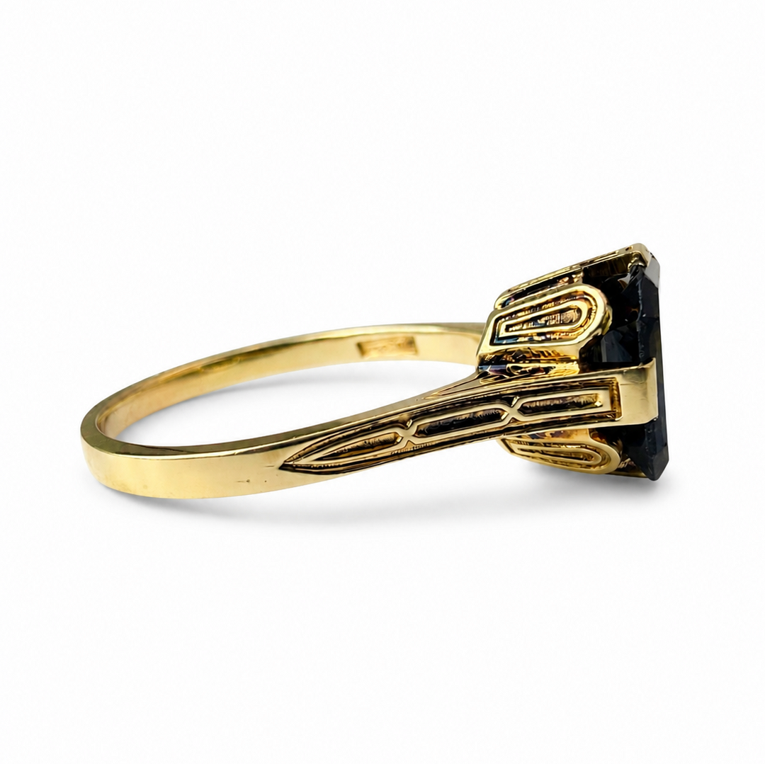 14k Yellow Gold Tourmaline Estate Ring