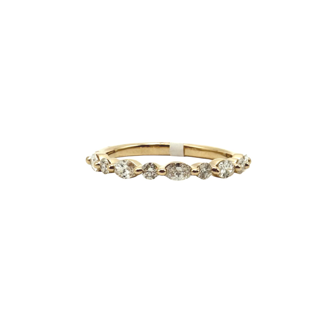 14k Yellow Gold Shared Prong 0.50ctw Various Shapes Diamond Wedding Band