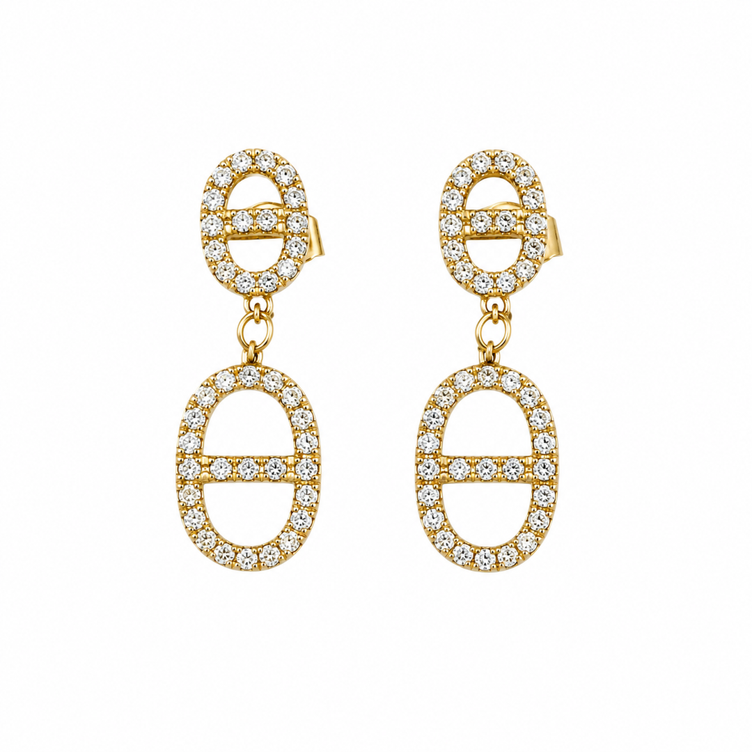 14k Yellow Gold Drop Diamond Earrings 0.47 cttw