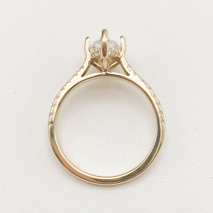 14kt Yellow Pave Engagement Ring Mounting