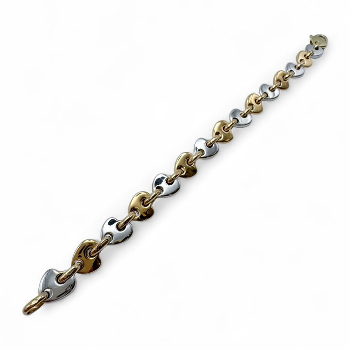 18k Two Tone Heart Estate Bracelet